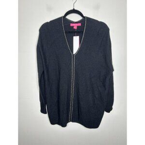 Lilly Pulitzer Stvie Long Sleeve Black Tunic Sweater Oversized Size XXS New NWT